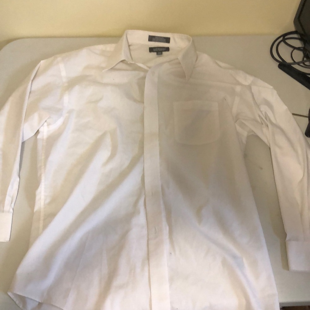 Men’s long sleeve white polo